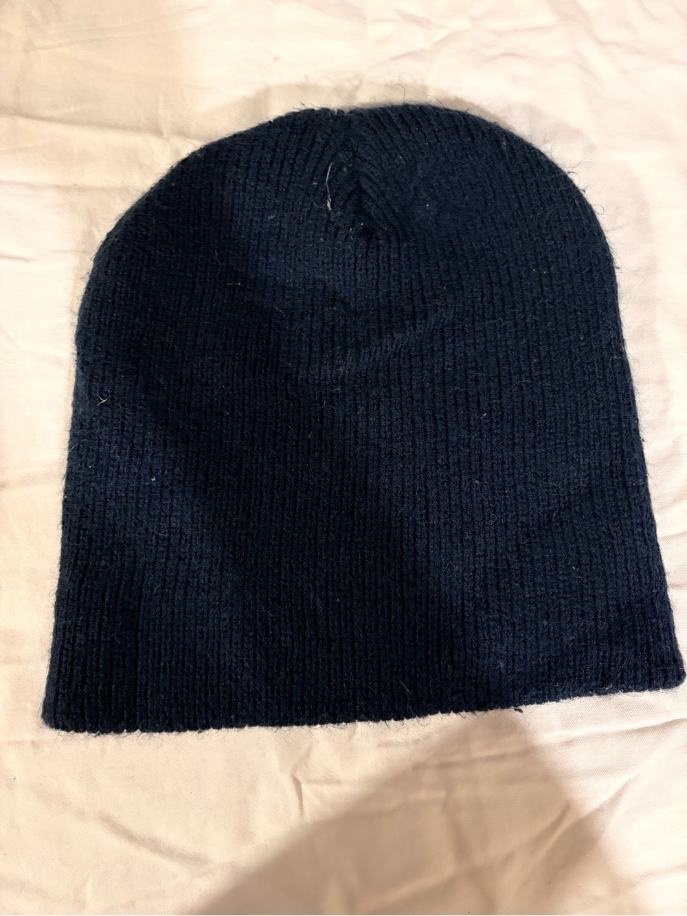 Classic Navy Blue Knit Beanie Hat - Men
